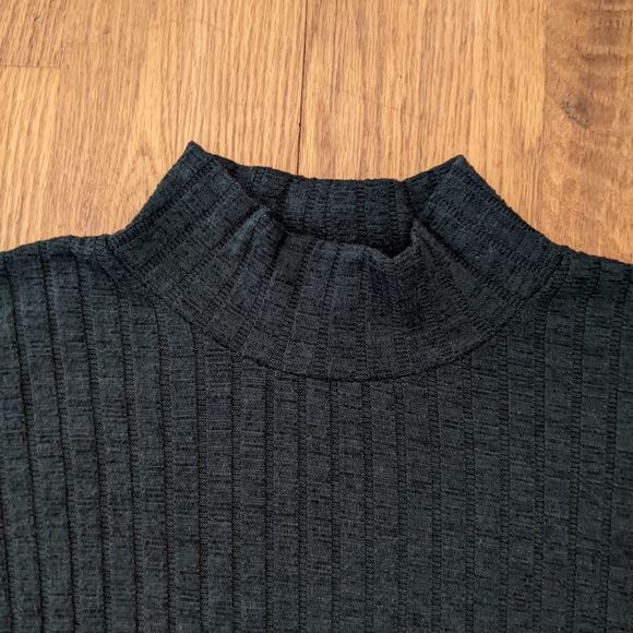 Derek Heart Gray Mockneck Sweater with Faux Shirt Tail - Picture 6 of 14